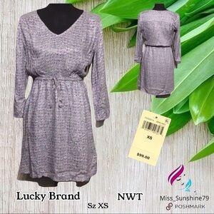 Lucky Brand NWT - Sz XS - cute flowy 3/4 arm dress